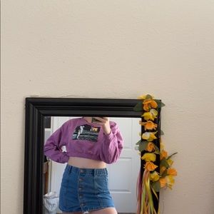 Purple crop top sleeve